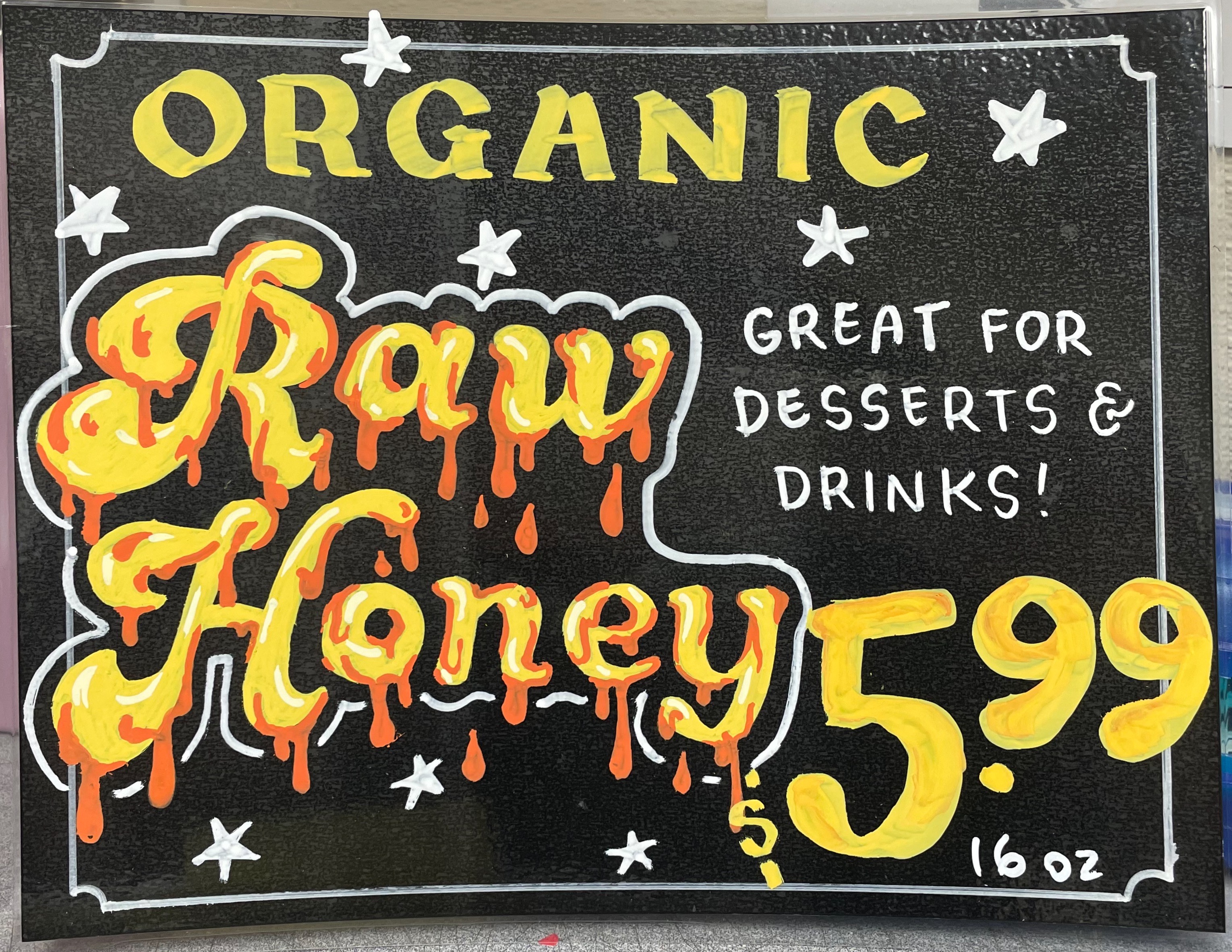 Raw Honey sign